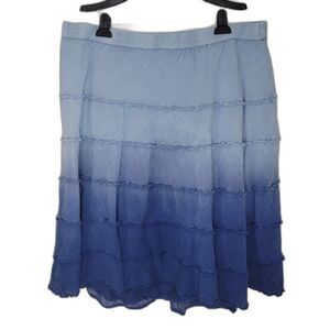 Country Living Lagenlook Ombre Blue Skirt